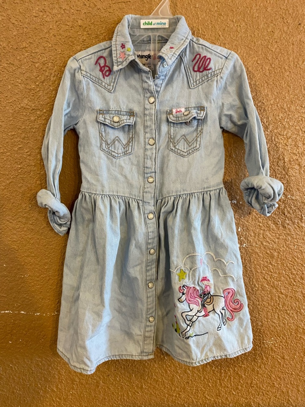Wrangler x Barbie Collection Girl’s Denim Western Dress - XS - Rare & Iconic